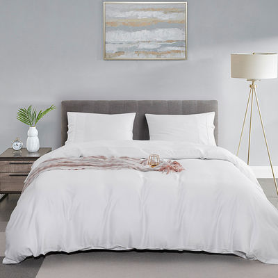 Folha de fibra de bambu natural Set 60s 300tc 3 peças almofada cobertor de edredão Rei Rainha roupa de cama