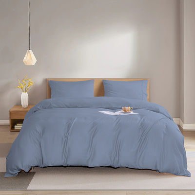 Folha de fibra de bambu natural Set 60s 300tc 3 peças almofada cobertor de edredão Rei Rainha roupa de cama