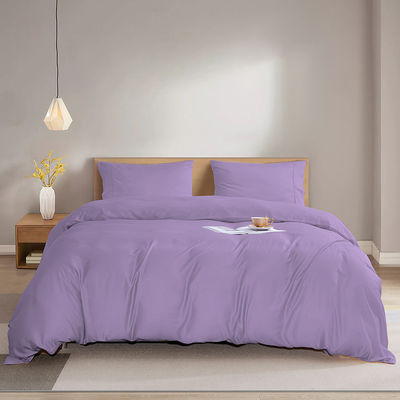 Folha de fibra de bambu natural Set 60s 300tc 3 peças almofada cobertor de edredão Rei Rainha roupa de cama