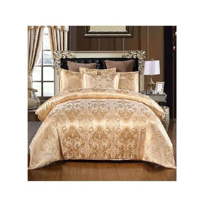 Impressão de tela rotativa de estilo europeu Set de roupa de cama de cetim 3 4 6 7 peças de algodão