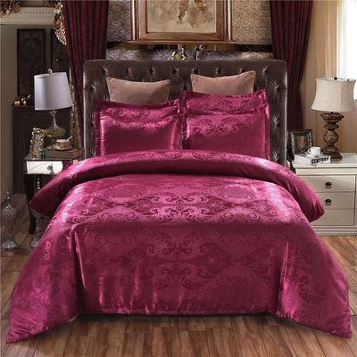 Impressão de tela rotativa de estilo europeu Set de roupa de cama de cetim 3 4 6 7 peças de algodão
