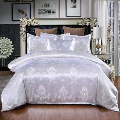 Impressão de tela rotativa de estilo europeu Set de roupa de cama de cetim 3 4 6 7 peças de algodão