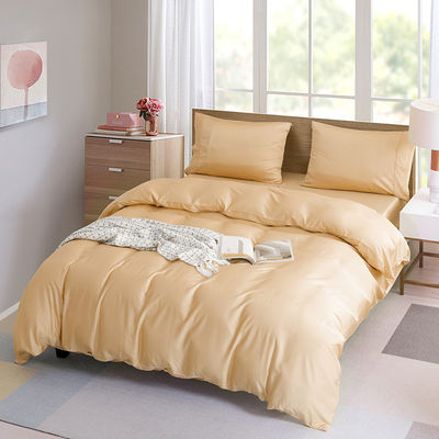 Conjunto personalizado de roupas de cama de fibra de bambu de cor sólida 60S 300TC com cobertura de cobertor e almofadas