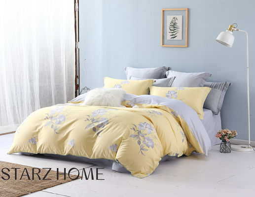 Conjunto de roupas de cama de padrão de planta popular de 2023 com toque suave e lençóis de cama 100% de algodão