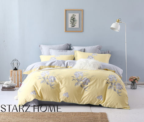 Conjunto de roupas de cama de padrão de planta popular de 2023 com toque suave e lençóis de cama 100% de algodão