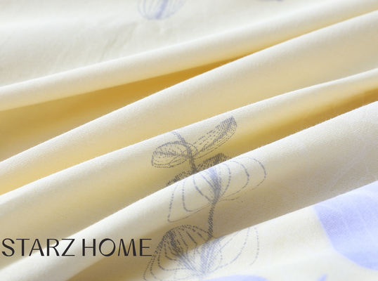 Conjunto de roupas de cama de padrão de planta popular de 2023 com toque suave e lençóis de cama 100% de algodão