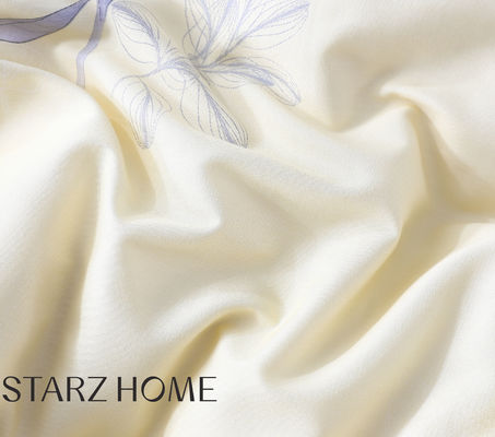 Conjunto de roupas de cama de padrão de planta popular de 2023 com toque suave e lençóis de cama 100% de algodão