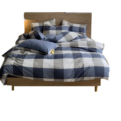 Retro estilo xadrez pano de linho cobertor de colcha Set de lençóis de cama para uma aparência chique e atemporal