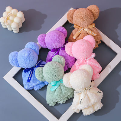 Grupo de idade infantil 30x30cm Coral Velvet Fleece Toalha de urso para presentes de negócios de casamento
