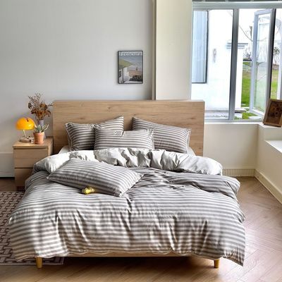 Retro estilo xadrez pano de linho cobertor de colcha Set de lençóis de cama para uma aparência chique e atemporal