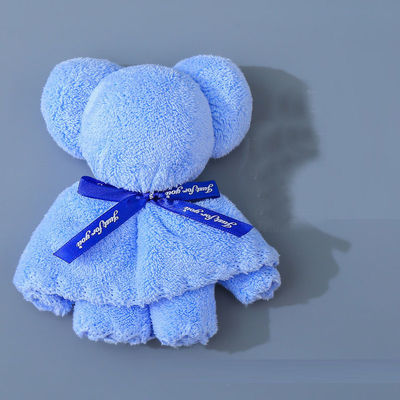 Grupo de idade infantil 30x30cm Coral Velvet Fleece Toalha de urso para presentes de negócios de casamento