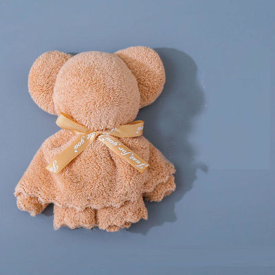 Grupo de idade infantil 30x30cm Coral Velvet Fleece Toalha de urso para presentes de negócios de casamento
