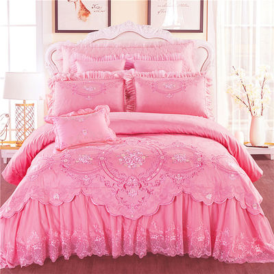 Set de cama de casamento de luxo de quatro peças com cobertor impresso e lençol de algodão 100%
