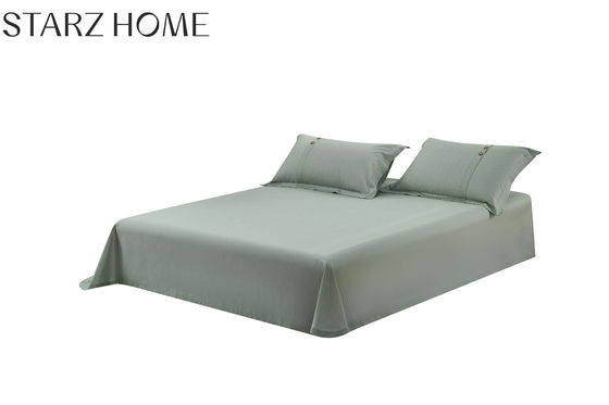 Modelo sólido bordado 100% algodão 300TC 4pcs lençóis de cama
