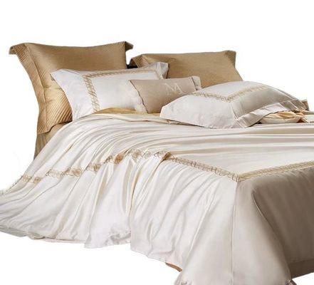 100% de algodão Sateen Cama de cama conjuntos estilo europeu 200S duplo-fiado longa grapa