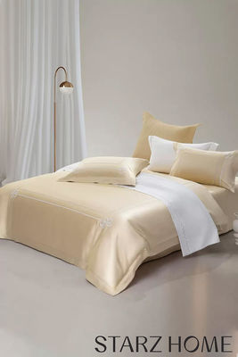 100% de algodão Sateen Cama de cama conjuntos estilo europeu 200S duplo-fiado longa grapa