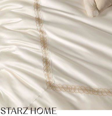 100% de algodão Sateen Cama de cama conjuntos estilo europeu 200S duplo-fiado longa grapa