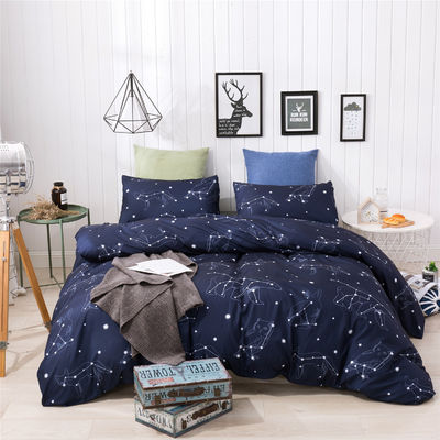 Constellation Printed Duvet Cover Set de roupas de cama de almofada com tintura impressa reativa