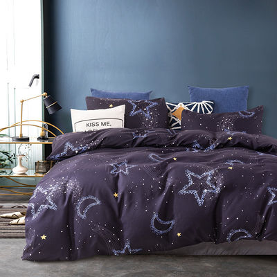 Constellation Printed Duvet Cover Set de roupas de cama de almofada com tintura impressa reativa
