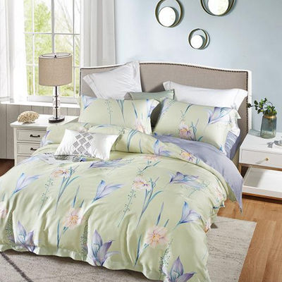 100% Tencel Luxury Silky Soft Bedding Set 300TC Tecido Impresso Quilt Cover Pillowcase Sets
