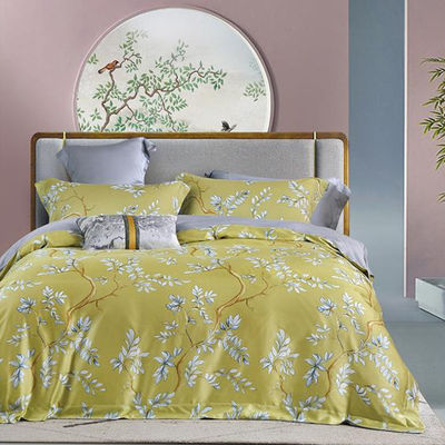 100% Tencel Luxury Silky Soft Bedding Set 300TC Tecido Impresso Quilt Cover Pillowcase Sets