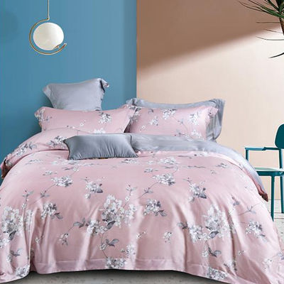 100% Tencel Luxury Silky Soft Bedding Set 300TC Tecido Impresso Quilt Cover Pillowcase Sets