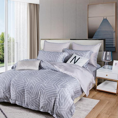 100% Tencel Luxury Silky Soft Bedding Set 300TC Tecido Impresso Quilt Cover Pillowcase Sets