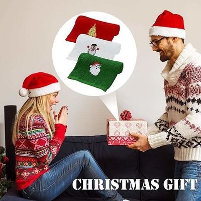 Conjunto de presentes de toalhas de Natal de 2023 Toalhas de algodão hipoalergênicas em caixa de presente com bordados