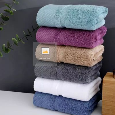 Conjunto de toalhas de luxo personalizado espesso fofinho suave Terry 3Pcs Banheiro Banho 100% algodão
