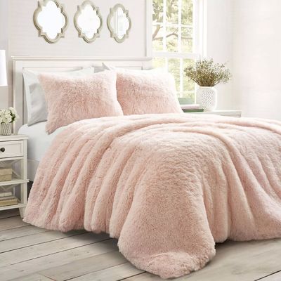 Conjunto personalizado de roupas de cama 3 peças Luxo Soft Shaggy Plush Couro Falso Confort Set