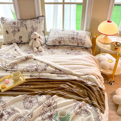 Quilt de Inverno Quarteto de 4 peças de lã de cordeiro e lã de leite
