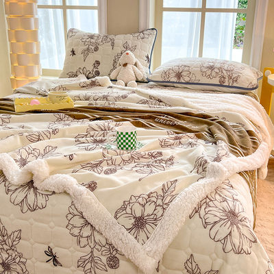 Quilt de Inverno Quarteto de 4 peças de lã de cordeiro e lã de leite