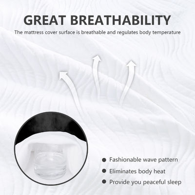 Tecido 100% Poliéster Branco Dropshipping Impermeável 3D Air Layer Cobertura de colchão de percevejos