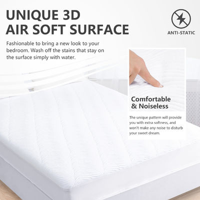 Tecido 100% Poliéster Branco Dropshipping Impermeável 3D Air Layer Cobertura de colchão de percevejos