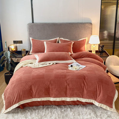 Grade A Stripes Set de quatro peças em veludo de leite de cor sólida e veludo francês para bebê