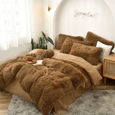 Roupas de cama rosa feitas à mão com veludo artificial super macio e cobertura fofa