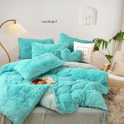 Roupas de cama rosa feitas à mão com veludo artificial super macio e cobertura fofa