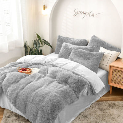 Roupas de cama rosa feitas à mão com veludo artificial super macio e cobertura fofa