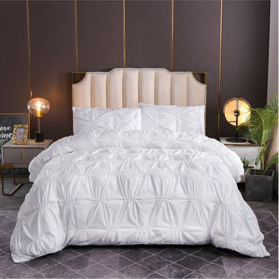 3pcs Set de roupa de cama de cor pura Flor de Fern 100% poliéster
