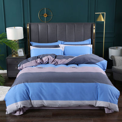200TC de algodão de quatro peças de cobertura de cama impressa almofada com estilo europeu e americano
