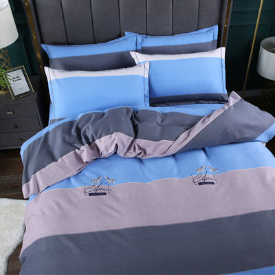 200TC de algodão de quatro peças de cobertura de cama impressa almofada com estilo europeu e americano