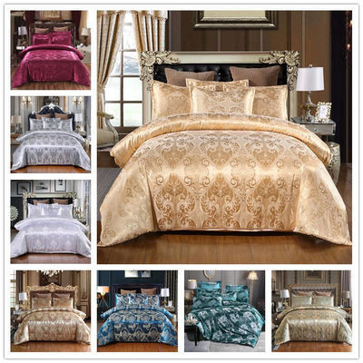 Set de roupas de cama de algodão de estilo europeu 3 4 6 7 peças de lençol satinado
