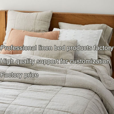 Conjunto de roupa de cama 100% de linho francês respirável para uma experiência de sono aconchegante e luxuosa