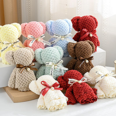 Ursinho Quadrado Teddy Plush Toy Preenchido Toalha Conjunto de Brinquedos de Natal Presente