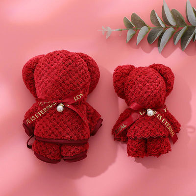 Ursinho Quadrado Teddy Plush Toy Preenchido Toalha Conjunto de Brinquedos de Natal Presente
