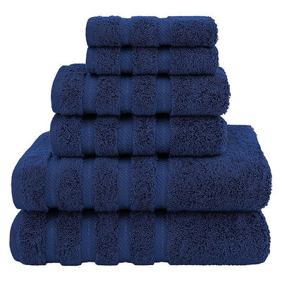 6 peças de toalha de algodão de luxo Dobby Border para banheiro