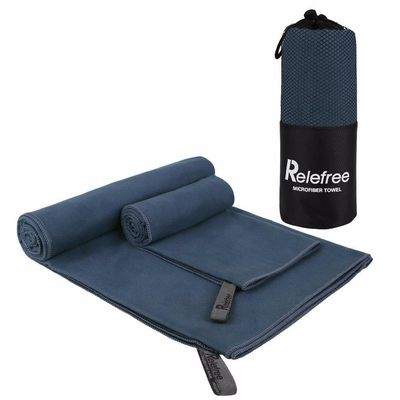 Toalha de viagem esportiva super absorvente leve e personalizada com saco de transporte