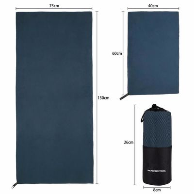 Toalha de viagem esportiva super absorvente leve e personalizada com saco de transporte
