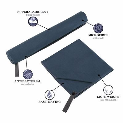 Toalha de viagem esportiva super absorvente leve e personalizada com saco de transporte