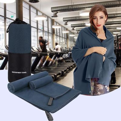 Toalha de viagem esportiva super absorvente leve e personalizada com saco de transporte